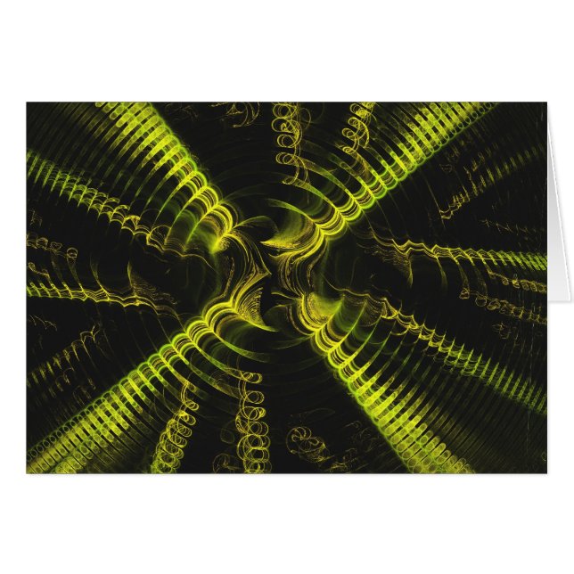 Blanco Kaart met Fractal Spiral Design Background (Voorkant Horizontaal)