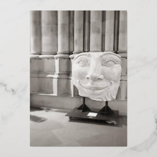 Blanco kaart met gezicht in zwart-wit