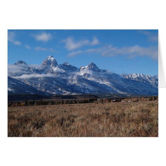 Blanco Kaart met Grand Teton-gebergte (Voorkant Horizontaal)