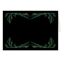 Blanco Kaart met Groene & Zwarte Fractal Border