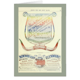 Blanco kaart met historisch whisky 1893-label
