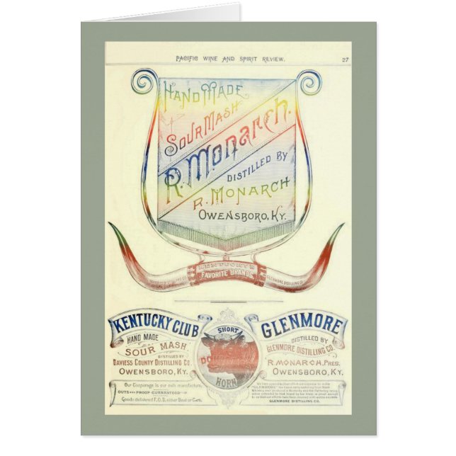 Blanco kaart met historisch whisky 1893-label (Voorkant)