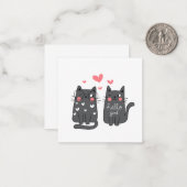 Blanco kaart met katten notitiekaartje (Voorkant / Achterkant in situ)