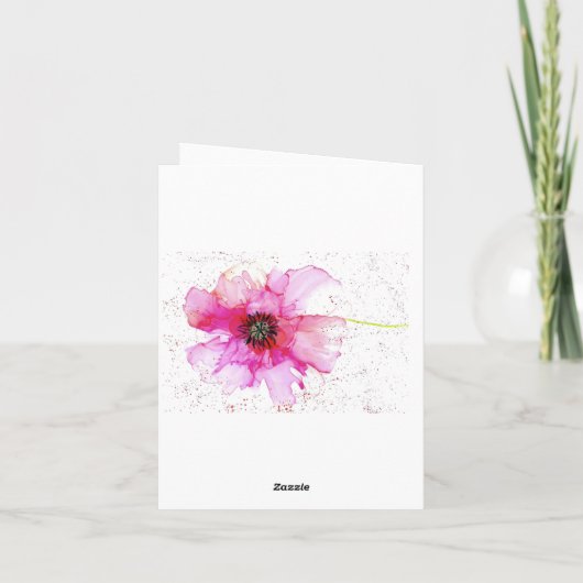 Blanco Kaart met Roze Bloem (Achterkant)