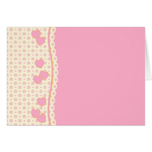 Blanco kaart met roze & witte achtergrond (Voorkant Horizontaal)