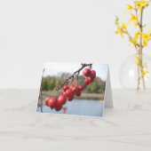 Blanco Kaart - Rode bessen (Gele Bloem)