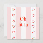 Blanco Kaart Roze Stripe Oh La La La La (Voorkant)