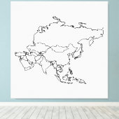 Blanco kaart van Azië Canvas Afdruk (Insitu (Houten vloer))