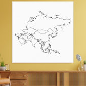 Blanco kaart van Azië Canvas Afdruk (Insitu (Woonkamer))