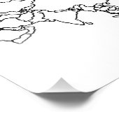 Blanco kaart van Azië Foto Afdruk (Hoek)