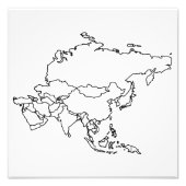 Blanco kaart van Azië Foto Afdruk (Voorkant)