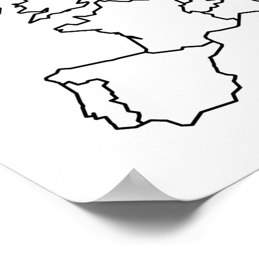 Blanco kaart van Europa Poster (Hoek)