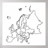 Blanco kaart van Europa Poster (Voorkant)