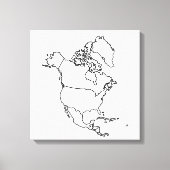 Blanco kaart van Noord-Amerika Canvas Afdruk (Voorkant)