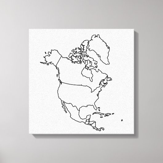 Blanco kaart van Noord-Amerika Canvas Afdruk (Voorkant)