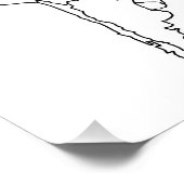 Blanco kaart van Zuid-Amerika Foto Afdruk (Hoek)