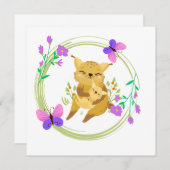 Blanco kaart voor mama en baby lynx/wilde katten (Voorkant / Achterkant)