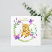 Blanco kaart voor mama en baby lynx/wilde katten (Staand voorkant)