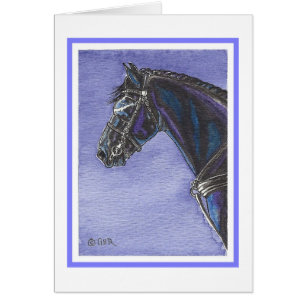 Blanco kaart voor paarden van het type Friesian