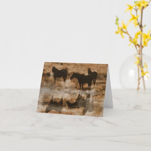 Blanco kaart voor paardennota (Gele Bloem)