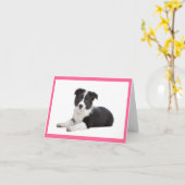 Blanco kaart voor puppy door rand (Gele Bloem)