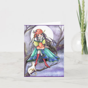 Blanco kaart - zigeunergetuige & kat ~* De bezoeke