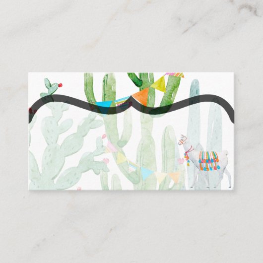 Blanco kaarten Boho Llama Bohemian Cacti woestijn Plaatskaartje (Voorkant)