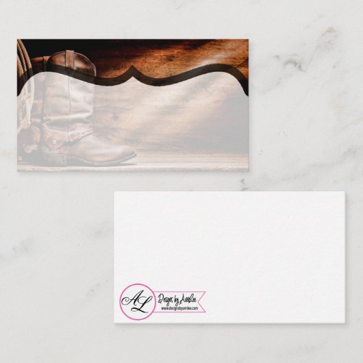 Blanco kaarten Cowboy Boots Barn Wood Rustic Co. Plaatskaartje (Voorkant / Achterkant)