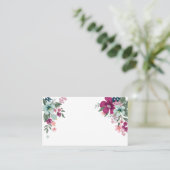 Blanco kaarten Tropische bloemen op wit Plaatskaartje (Staand voorkant)