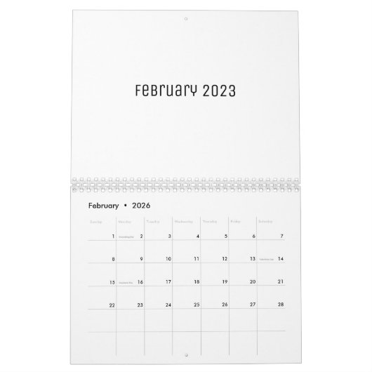 Blanco kalender (Feb 2026)