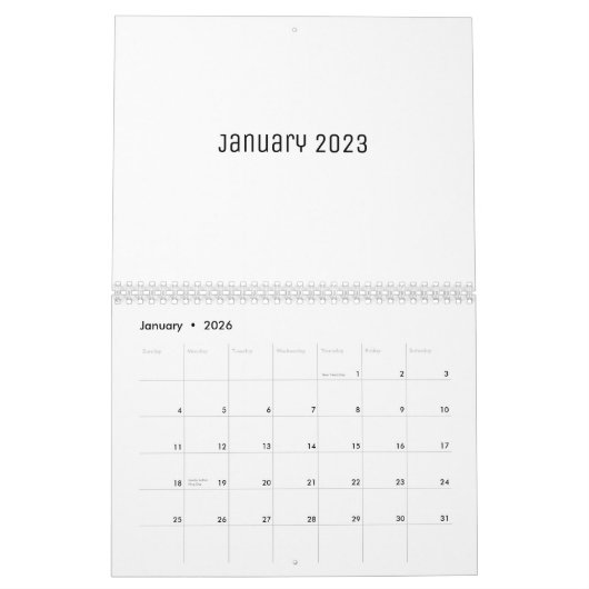 Blanco kalender (Jan 2026)