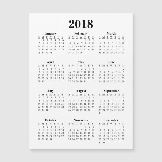 Blanco kalender 2018 (Voorkant)