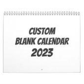 Blanco kalender 2023 - Aangepast met Feestdagen (Hoes)