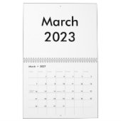 Blanco kalender 2023 met maanden (Mar 2027)