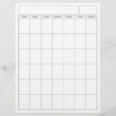 Blanco kalender pagina - Zondag Start Portret Uitz Briefhoofd (Voorkant)