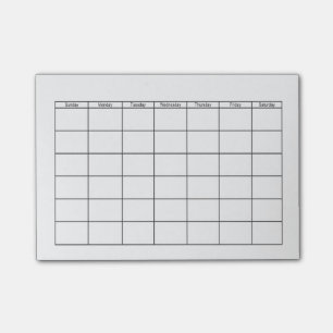 Blanco kalender-raster post-it® notes