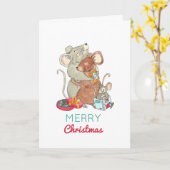 Blanco kerstfeestkaart kaart (Gele Bloem)