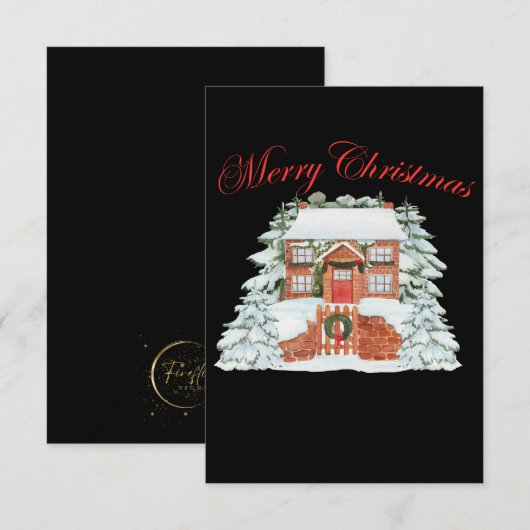 Blanco kerstkaarten bedankkaart (Voorkant / Achterkant)