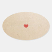 Blanco kraft ovale sticker (Voorkant)