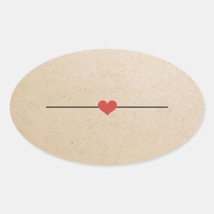 Blanco kraft ovale sticker