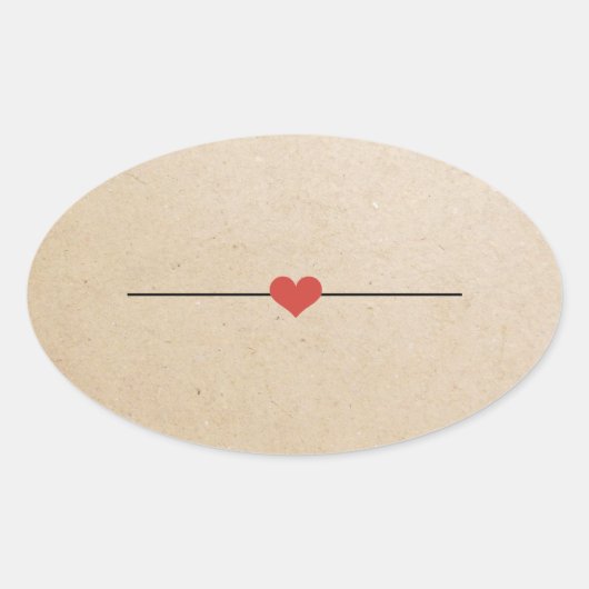 Blanco kraft ovale sticker (Voorkant)