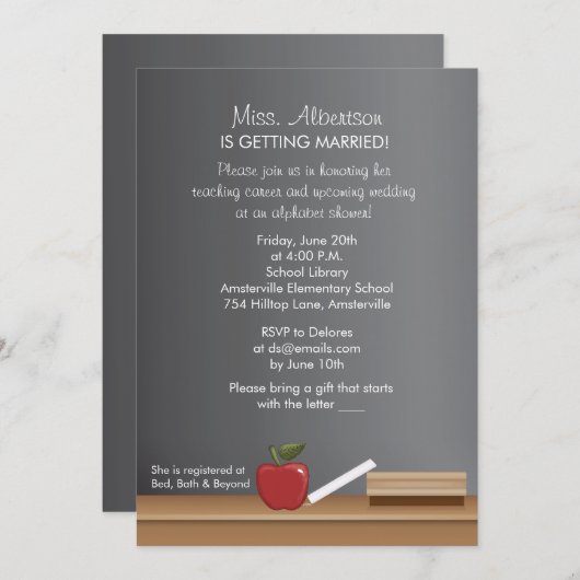 Blanco leisteen uitnodiging (Voorkant / Achterkant)