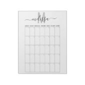 Blanco maand monogram planningsschema agenda notitieblok (Linkerzijde)
