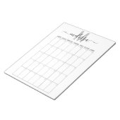 Blanco maand monogram planningsschema agenda notitieblok (Schuin)