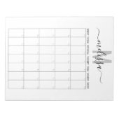 Blanco maand monogram planningsschema agenda notitieblok (Voorkant)
