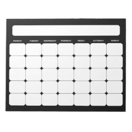 Blanco maandelijkse planner kalender Notitieblok