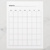Blanco maandkalender met 6 weken 8,5 x 11 flyer (Voorkant)