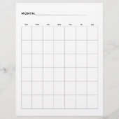 Blanco maandkalender met 6 weken 8,5 x 11 flyer (Achterkant)