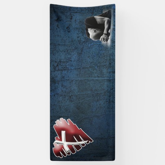 blanco Mannen Prayer Group Church Spandoek (Verticaal)