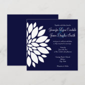 Blanco marineplein Square Wedding Invitding White Kaart (Voorkant / Achterkant)
